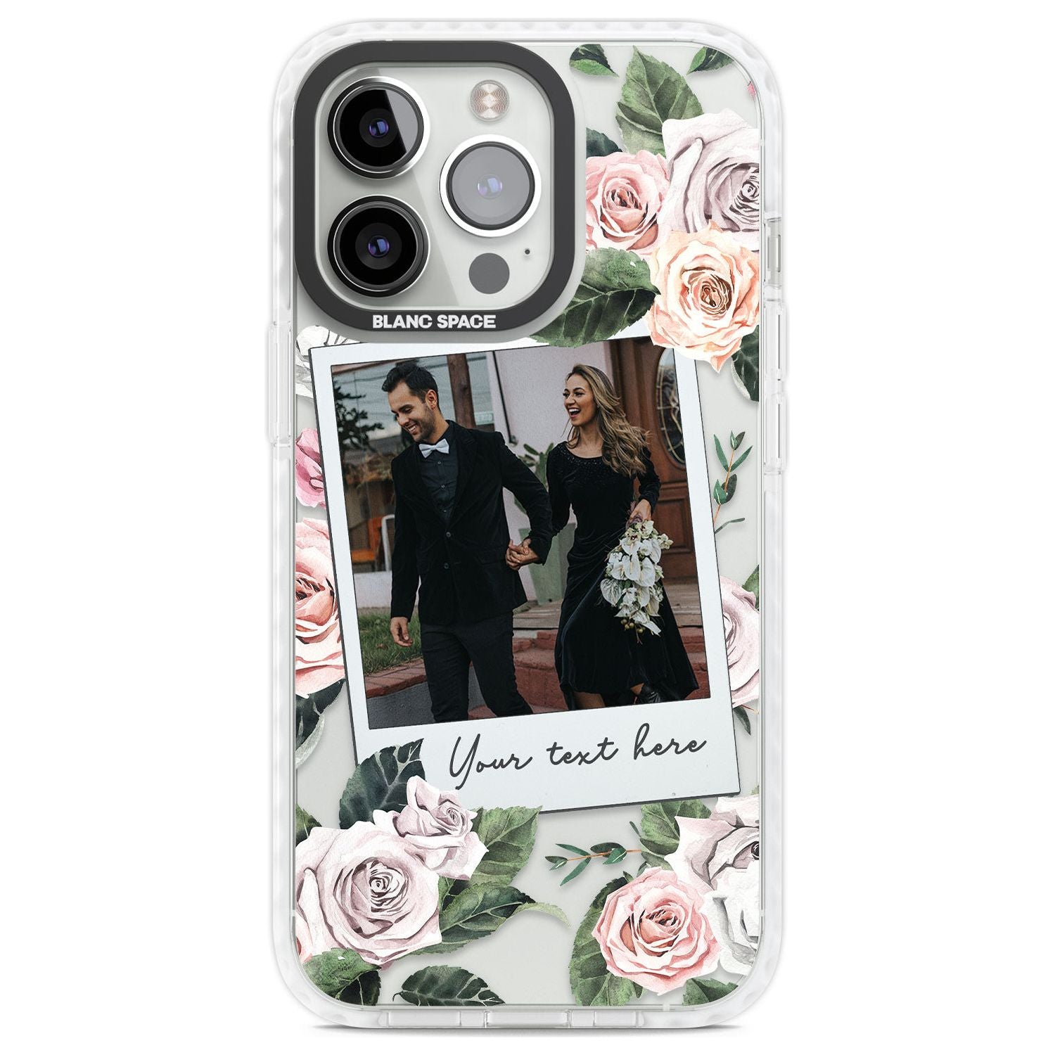 Personalised Floral Instant Film Photo Custom Phone Case iPhone 13 Pro / Impact Case,iPhone 14 Pro / Impact Case,iPhone 15 Pro Max / Impact Case,iPhone 15 Pro / Impact Case Blanc Space
