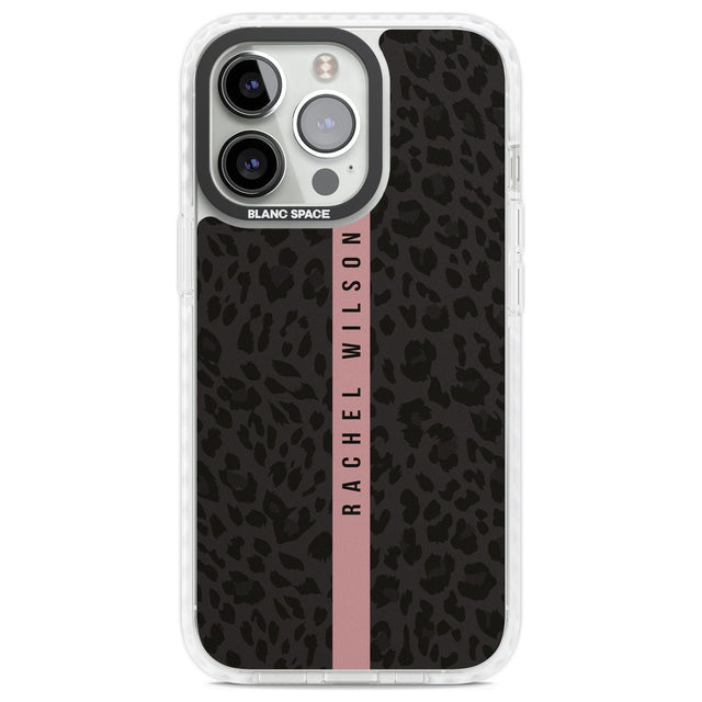 Personalised Pink Stripe Leopard Pattern Custom Phone Case iPhone 13 Pro / Impact Case,iPhone 14 Pro / Impact Case,iPhone 15 Pro Max / Impact Case,iPhone 15 Pro / Impact Case Blanc Space