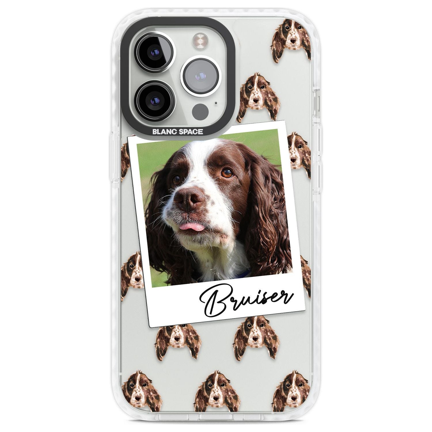 Personalised Springer Spaniel - Dog Photo Custom Phone Case iPhone 13 Pro / Impact Case,iPhone 14 Pro / Impact Case,iPhone 15 Pro Max / Impact Case,iPhone 15 Pro / Impact Case Blanc Space