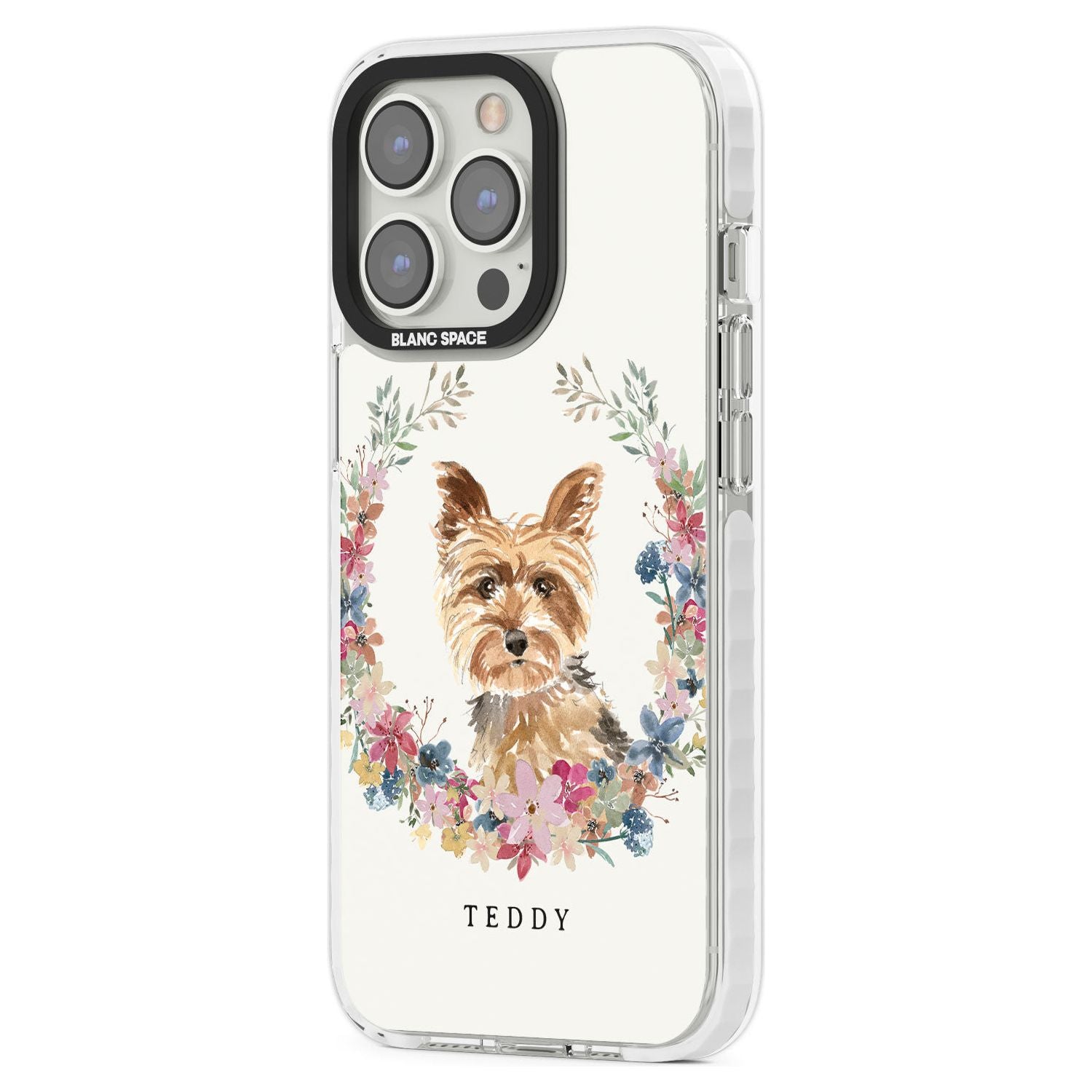 Personalised Yorkshire Terrier Floral Portrait