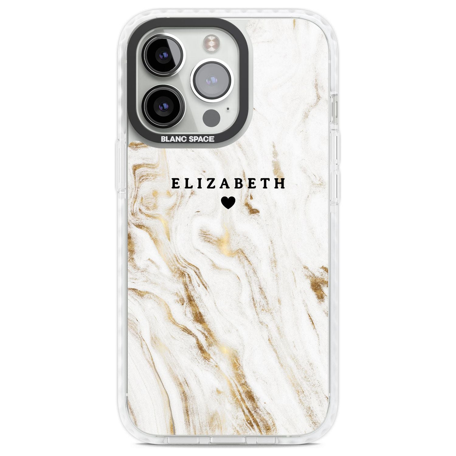 Personalised White & Gold Swirl Marble Custom Phone Case iPhone 13 Pro / Impact Case,iPhone 14 Pro / Impact Case,iPhone 15 Pro Max / Impact Case,iPhone 15 Pro / Impact Case Blanc Space