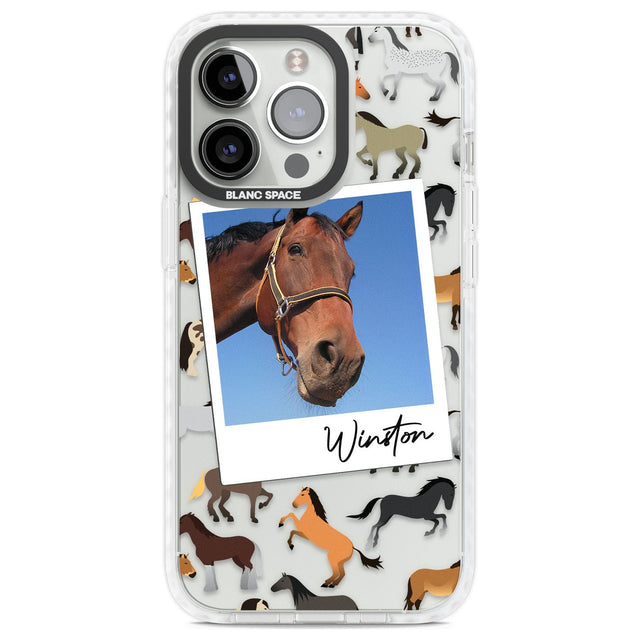 Personalised Horse Polaroid Custom Phone Case iPhone 13 Pro / Impact Case,iPhone 14 Pro / Impact Case,iPhone 15 Pro Max / Impact Case,iPhone 15 Pro / Impact Case Blanc Space