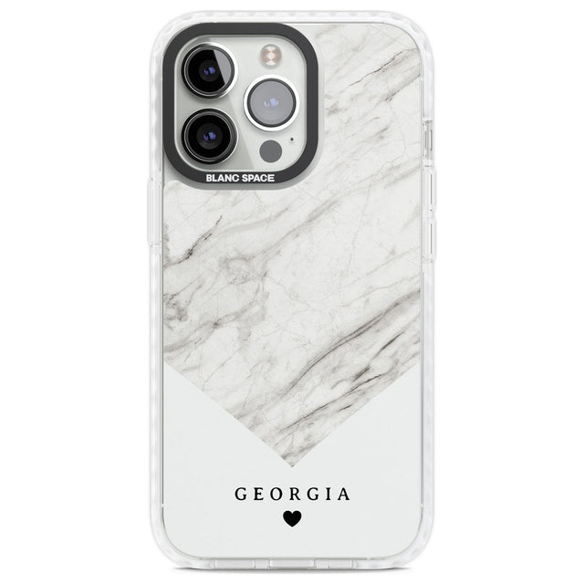 Personalised White Marble Custom Phone Case iPhone 13 Pro / Impact Case,iPhone 14 Pro / Impact Case,iPhone 15 Pro Max / Impact Case,iPhone 15 Pro / Impact Case Blanc Space