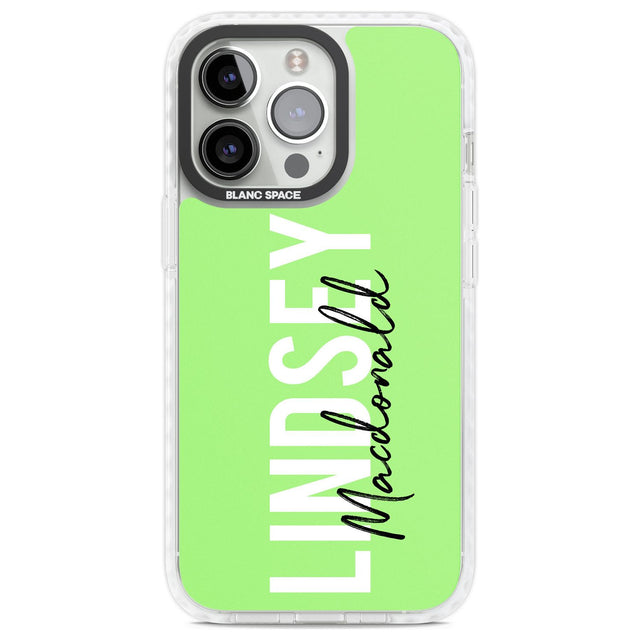 Personalised Bold Name: Lime Custom Phone Case iPhone 13 Pro / Impact Case,iPhone 14 Pro / Impact Case,iPhone 15 Pro Max / Impact Case,iPhone 15 Pro / Impact Case Blanc Space