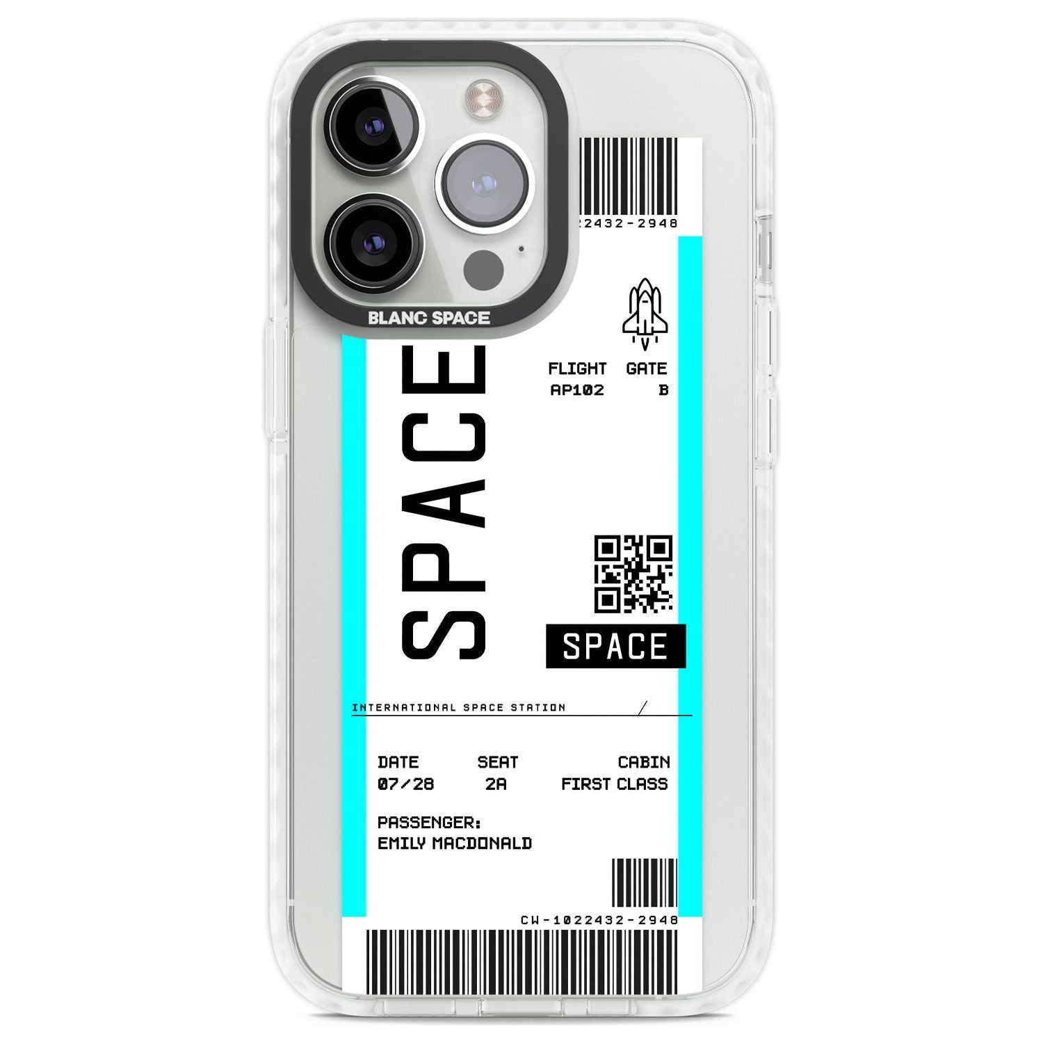 Personalised Space Space Travel Ticket Custom Phone Case iPhone 13 Pro / Impact Case,iPhone 14 Pro / Impact Case,iPhone 15 Pro Max / Impact Case,iPhone 15 Pro / Impact Case Blanc Space