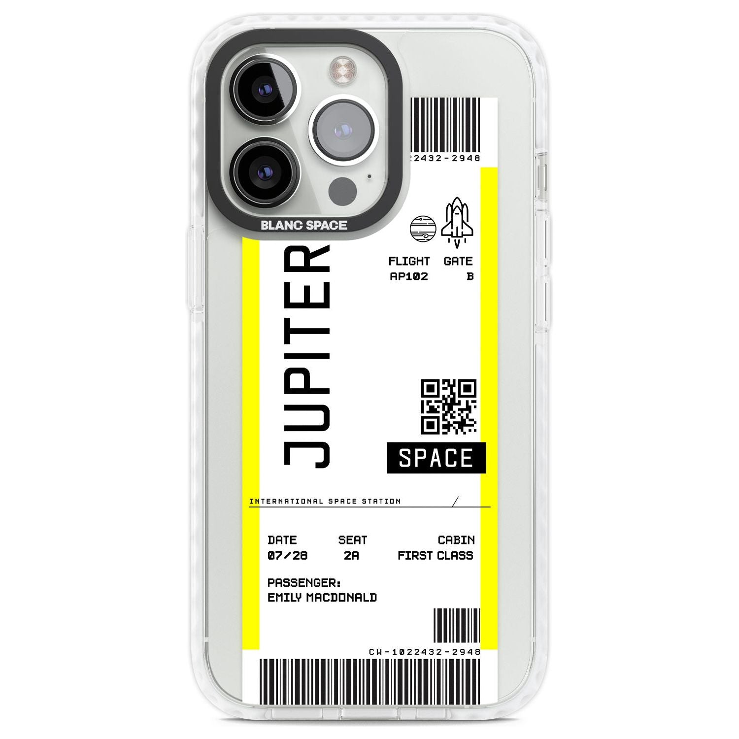 Personalised Jupiter Travel Ticket Custom Phone Case iPhone 13 Pro / Impact Case,iPhone 14 Pro / Impact Case,iPhone 15 Pro Max / Impact Case,iPhone 15 Pro / Impact Case Blanc Space