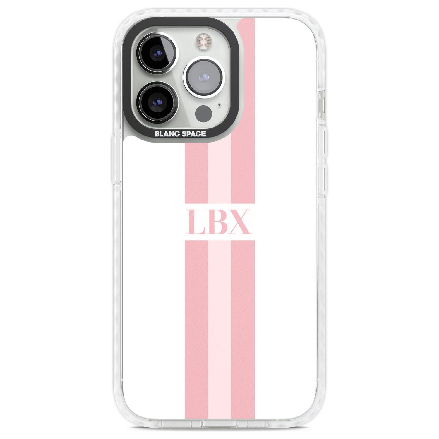 Personalised Minimal Pink Stripes Custom Phone Case iPhone 13 Pro / Impact Case,iPhone 14 Pro / Impact Case,iPhone 15 Pro Max / Impact Case,iPhone 15 Pro / Impact Case Blanc Space