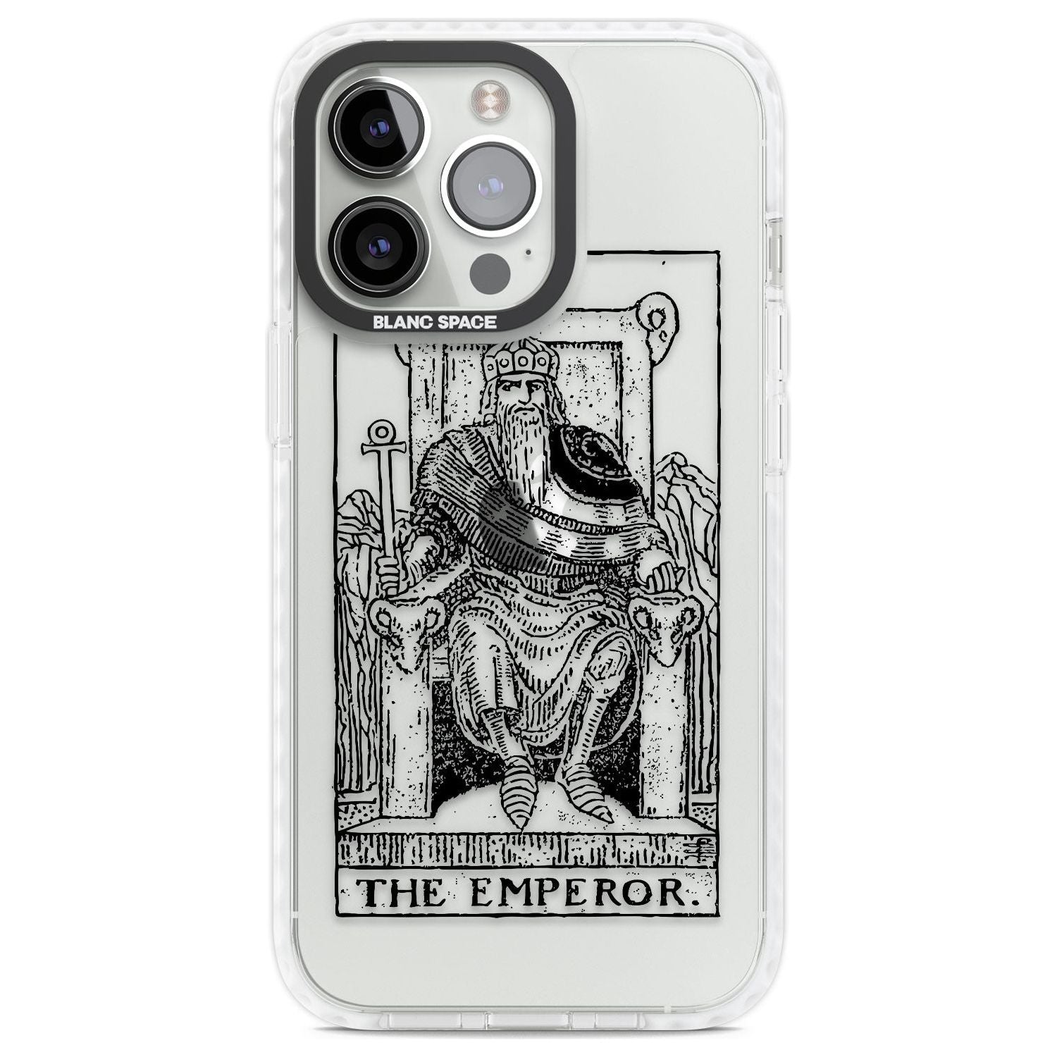 Personalised The Emperor Tarot Card - Transparent Custom Phone Case iPhone 13 Pro / Impact Case,iPhone 14 Pro / Impact Case,iPhone 15 Pro Max / Impact Case,iPhone 15 Pro / Impact Case Blanc Space
