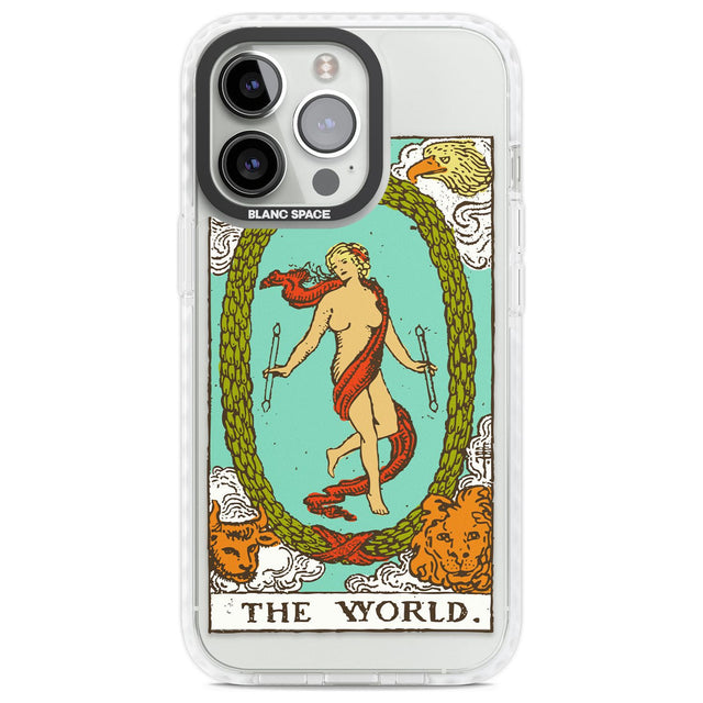 Personalised The World Tarot Card - Colour Custom Phone Case iPhone 13 Pro / Impact Case,iPhone 14 Pro / Impact Case,iPhone 15 Pro Max / Impact Case,iPhone 15 Pro / Impact Case Blanc Space