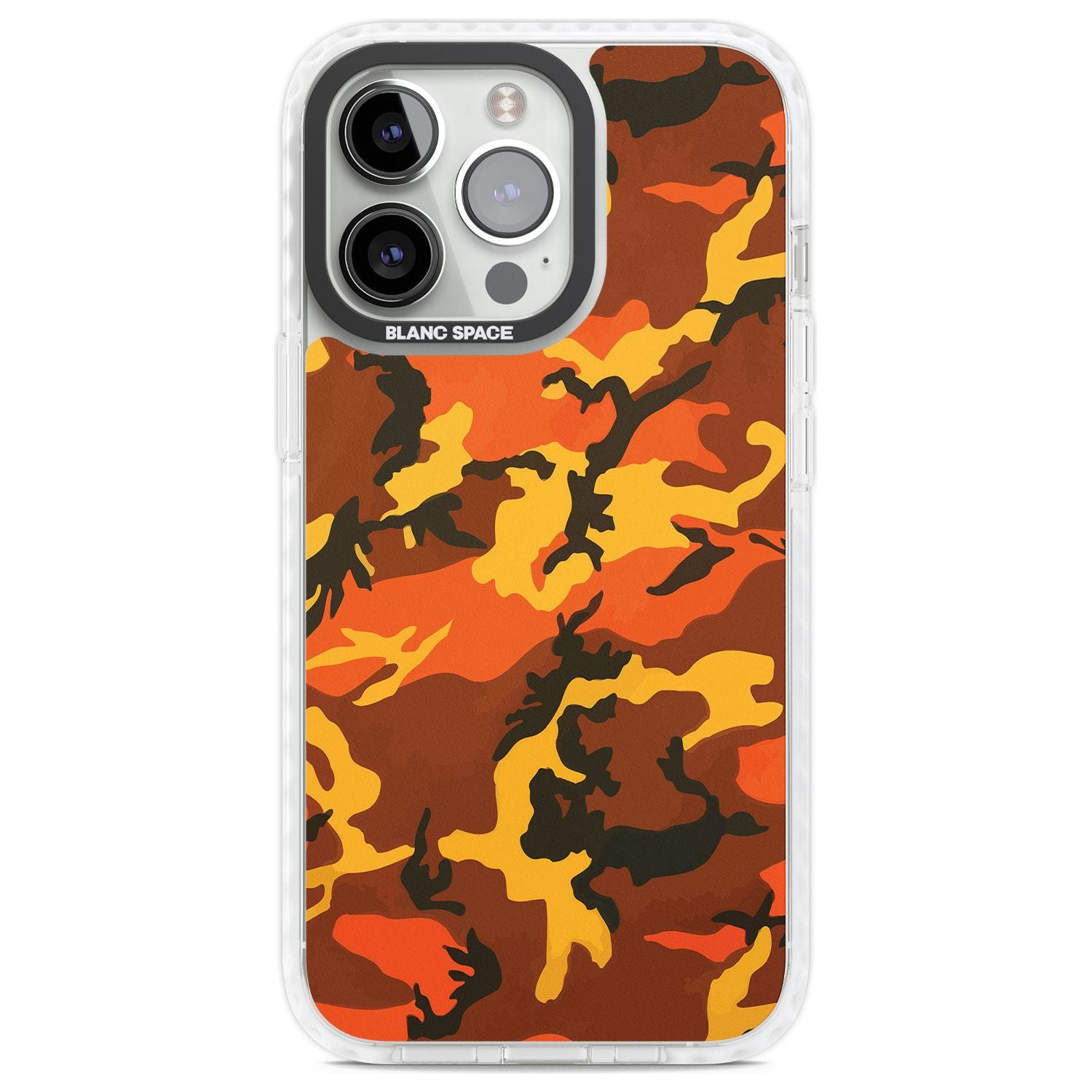 Orange Camo Phone Case iPhone 13 Pro / Impact Case,iPhone 14 Pro / Impact Case,iPhone 15 Pro Max / Impact Case,iPhone 15 Pro / Impact Case Blanc Space