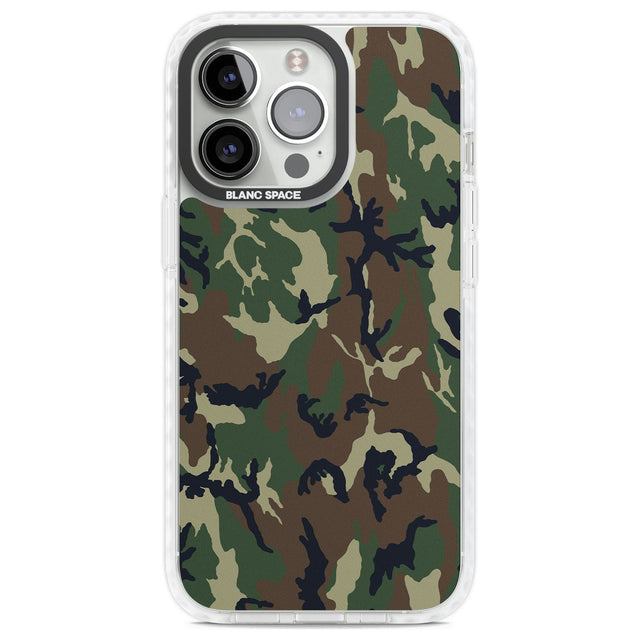 Forest Green Camo Phone Case iPhone 13 Pro / Impact Case,iPhone 14 Pro / Impact Case,iPhone 15 Pro / Impact Case,iPhone 15 Pro Max / Impact Case Blanc Space