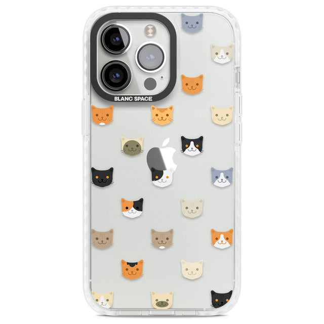 Cute Cat Face Transparent Phone Case iPhone 13 Pro / Impact Case,iPhone 14 Pro / Impact Case,iPhone 15 Pro / Impact Case,iPhone 15 Pro Max / Impact Case Blanc Space