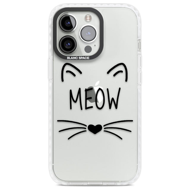 Cat Whiskers Phone Case iPhone 13 Pro / Impact Case,iPhone 14 Pro / Impact Case,iPhone 15 Pro / Impact Case,iPhone 15 Pro Max / Impact Case Blanc Space