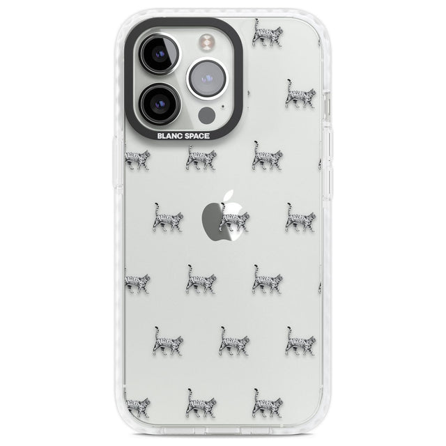 British Shorthair Cat Pattern Phone Case iPhone 13 Pro / Impact Case,iPhone 14 Pro / Impact Case,iPhone 15 Pro Max / Impact Case,iPhone 15 Pro / Impact Case Blanc Space