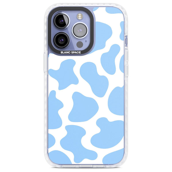 Blue And White Cow Print