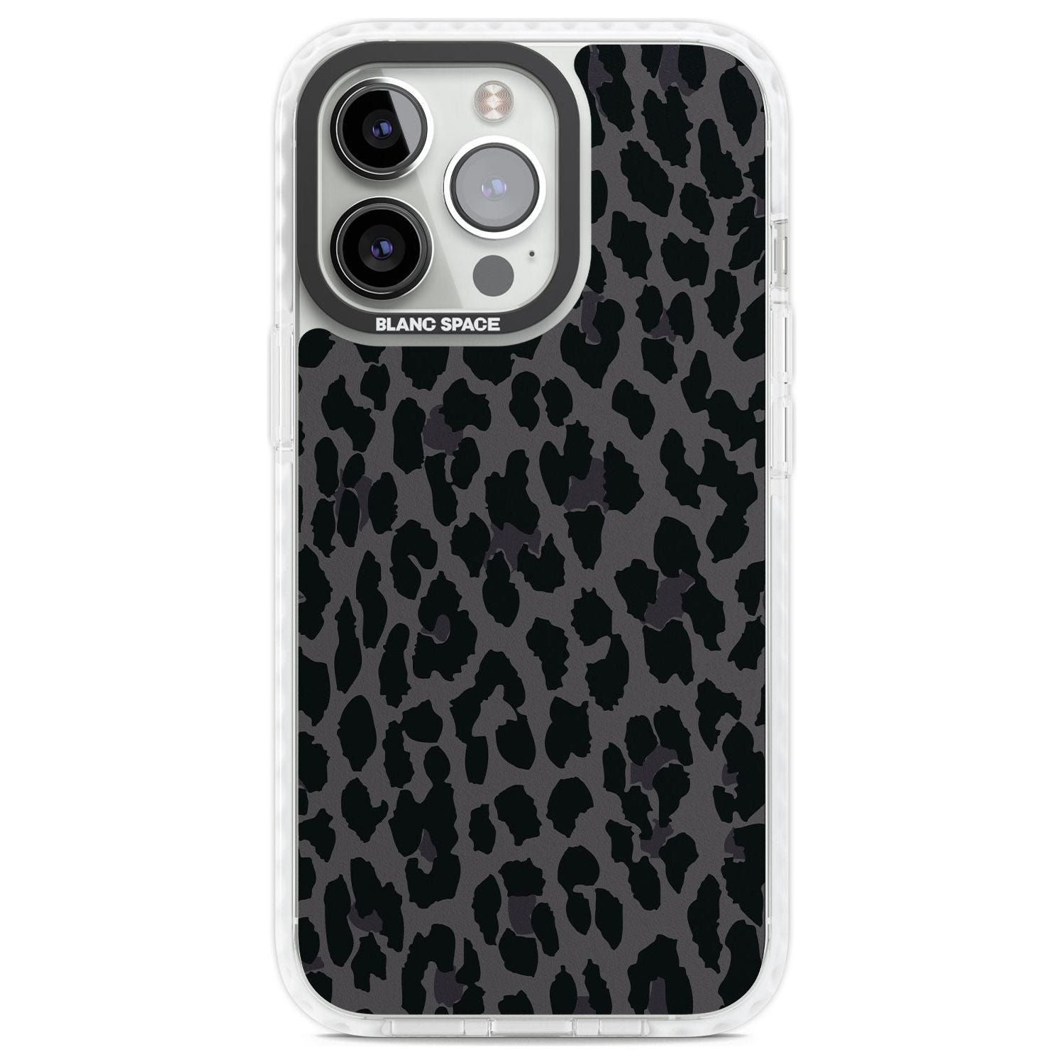 Dark Animal Print Pattern Large Leopard Phone Case iPhone 13 Pro / Impact Case,iPhone 14 Pro / Impact Case,iPhone 15 Pro Max / Impact Case,iPhone 15 Pro / Impact Case Blanc Space