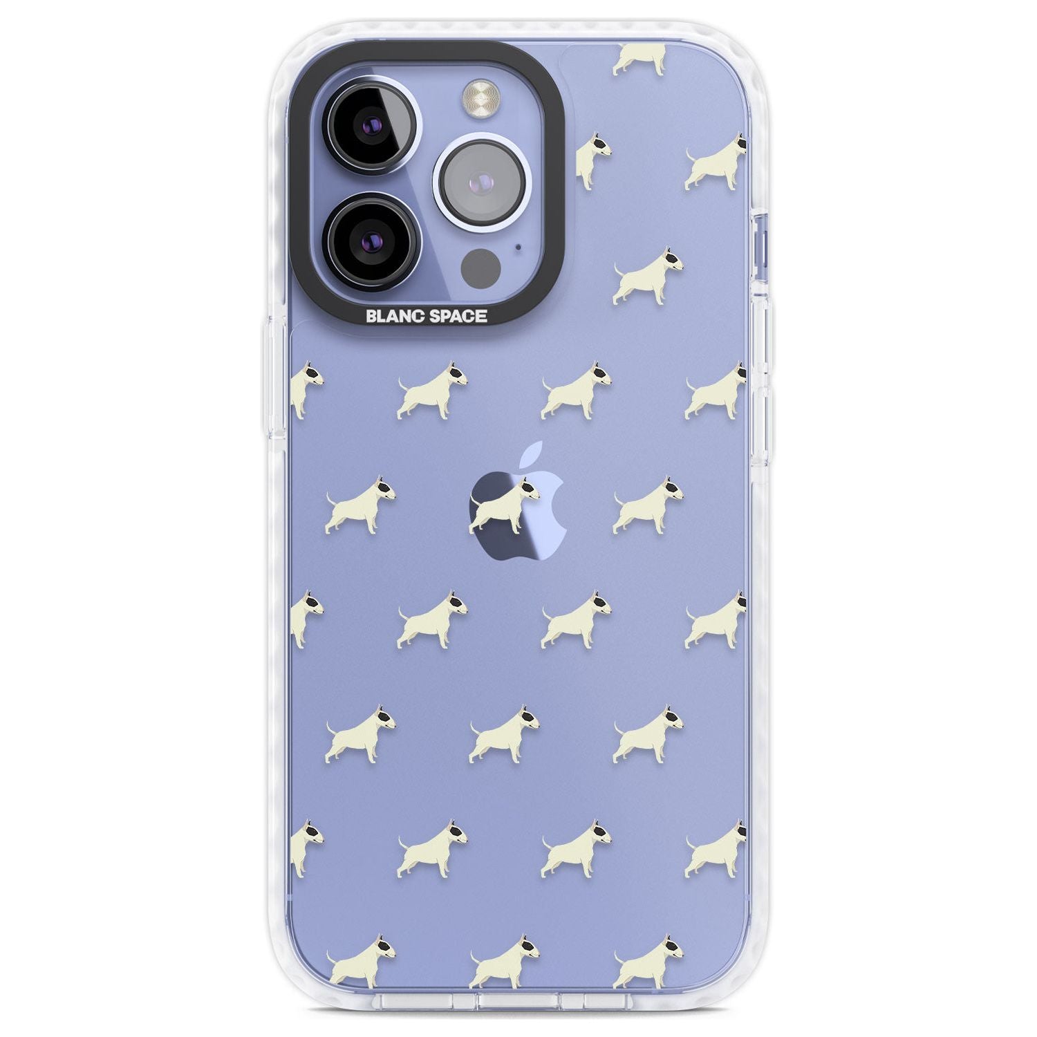Bull Terrier Dog Pattern Clear Phone Case iPhone 13 Pro / Impact Case,iPhone 14 Pro / Impact Case,iPhone 15 Pro Max / Impact Case,iPhone 15 Pro / Impact Case Blanc Space