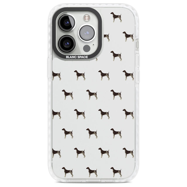 German Shorthaired Pointer Dog Pattern Phone Case iPhone 13 Pro / Impact Case,iPhone 14 Pro / Impact Case,iPhone 15 Pro Max / Impact Case,iPhone 15 Pro / Impact Case Blanc Space