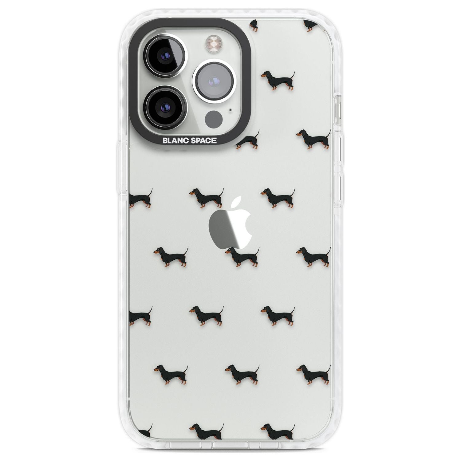 Dachshund Dog Pattern Clear Phone Case iPhone 13 Pro / Impact Case,iPhone 14 Pro / Impact Case,iPhone 15 Pro Max / Impact Case,iPhone 15 Pro / Impact Case Blanc Space