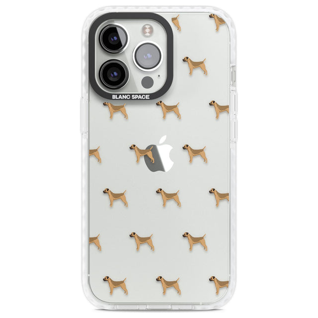 Border Terrier Dog Pattern Clear Phone Case iPhone 13 Pro / Impact Case,iPhone 14 Pro / Impact Case,iPhone 15 Pro Max / Impact Case,iPhone 15 Pro / Impact Case Blanc Space
