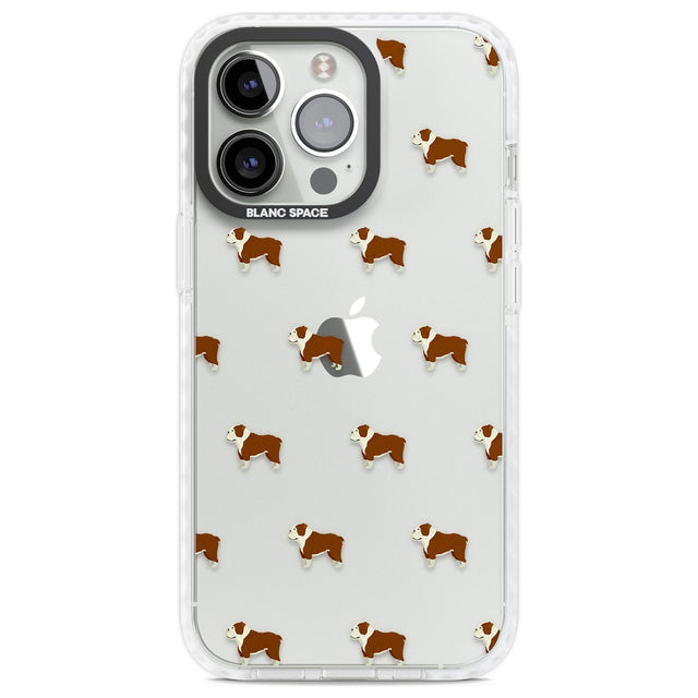 English Bulldog Dog Pattern Clear Phone Case iPhone 13 Pro / Impact Case,iPhone 14 Pro / Impact Case,iPhone 15 Pro Max / Impact Case,iPhone 15 Pro / Impact Case Blanc Space