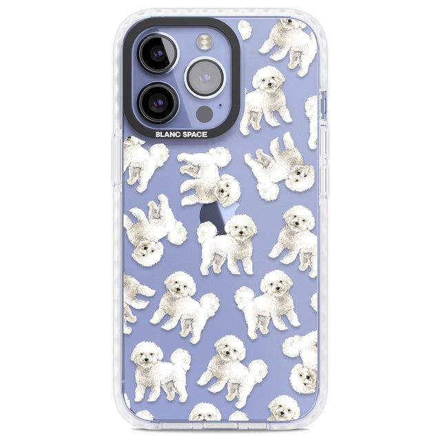 Bichon Frise Watercolour Dog Pattern Phone Case iPhone 13 Pro / Impact Case,iPhone 14 Pro / Impact Case,iPhone 15 Pro Max / Impact Case,iPhone 15 Pro / Impact Case Blanc Space