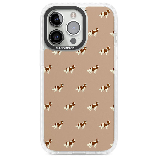 Cavalier King Charles Spaniel Pattern Phone Case iPhone 13 Pro / Impact Case,iPhone 14 Pro / Impact Case,iPhone 15 Pro Max / Impact Case,iPhone 15 Pro / Impact Case Blanc Space