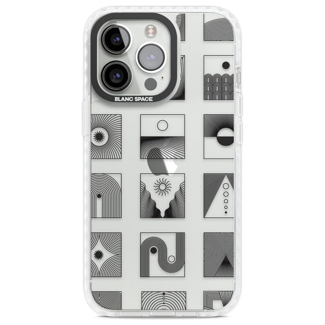Abstract Lines: Mixed Pattern #2 Phone Case iPhone 13 Pro / Impact Case,iPhone 14 Pro / Impact Case,iPhone 15 Pro Max / Impact Case,iPhone 15 Pro / Impact Case Blanc Space