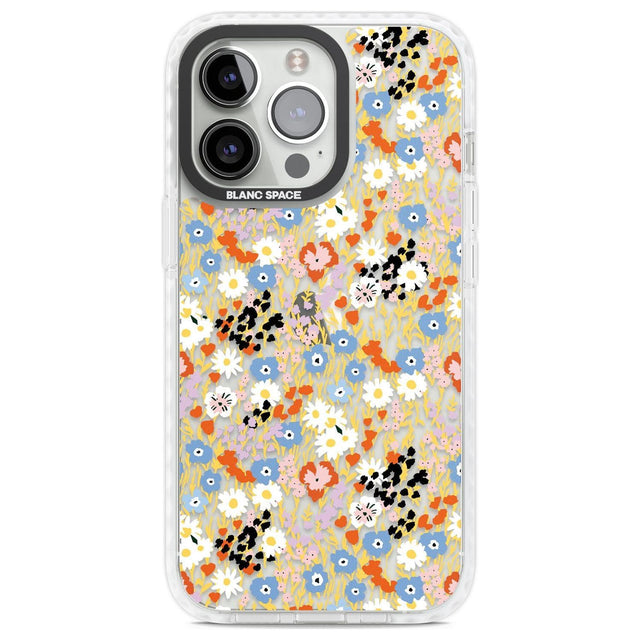 Busy Floral Mix: Transparent Phone Case iPhone 13 Pro / Impact Case,iPhone 14 Pro / Impact Case,iPhone 15 Pro Max / Impact Case,iPhone 15 Pro / Impact Case Blanc Space