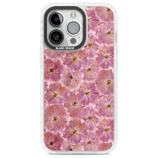 Large Pink Flowers Transparent Design Phone Case iPhone 13 Pro / Impact Case,iPhone 14 Pro / Impact Case,iPhone 15 Pro Max / Impact Case,iPhone 15 Pro / Impact Case Blanc Space