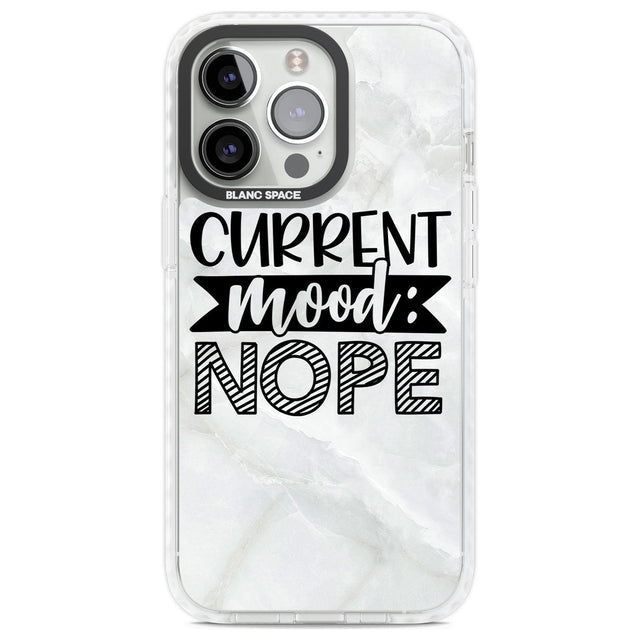 Current Mood NOPE Phone Case iPhone 13 Pro / Impact Case,iPhone 14 Pro / Impact Case,iPhone 15 Pro / Impact Case,iPhone 15 Pro Max / Impact Case Blanc Space