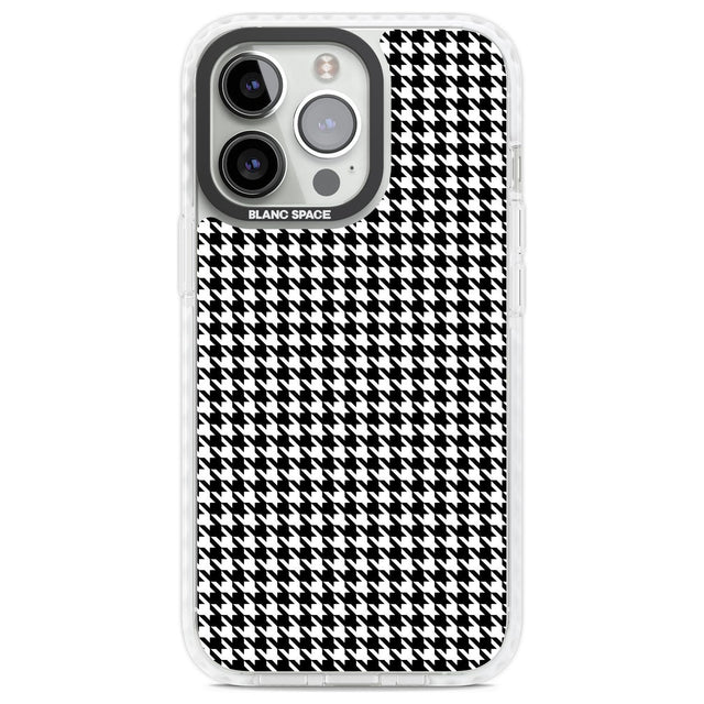 Black Houndstooth Pattern Phone Case iPhone 13 Pro / Impact Case,iPhone 14 Pro / Impact Case,iPhone 15 Pro / Impact Case,iPhone 15 Pro Max / Impact Case Blanc Space