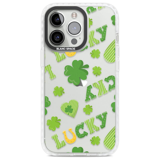Lucky Irish Clover Phone Case iPhone 13 Pro / Impact Case,iPhone 14 Pro / Impact Case,iPhone 15 Pro / Impact Case,iPhone 15 Pro Max / Impact Case Blanc Space
