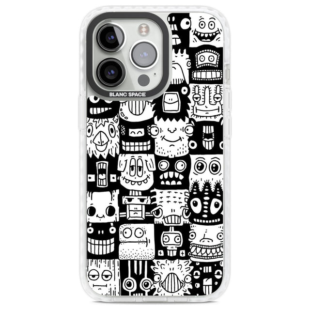 Checkerboard Heads Phone Case iPhone 13 Pro / Impact Case,iPhone 14 Pro / Impact Case,iPhone 15 Pro Max / Impact Case,iPhone 15 Pro / Impact Case Blanc Space