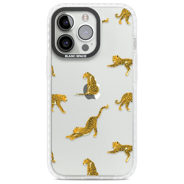 Clear Jaguar Jungle Cat Pattern Phone Case iPhone 13 Pro / Impact Case,iPhone 14 Pro / Impact Case,iPhone 15 Pro Max / Impact Case,iPhone 15 Pro / Impact Case Blanc Space