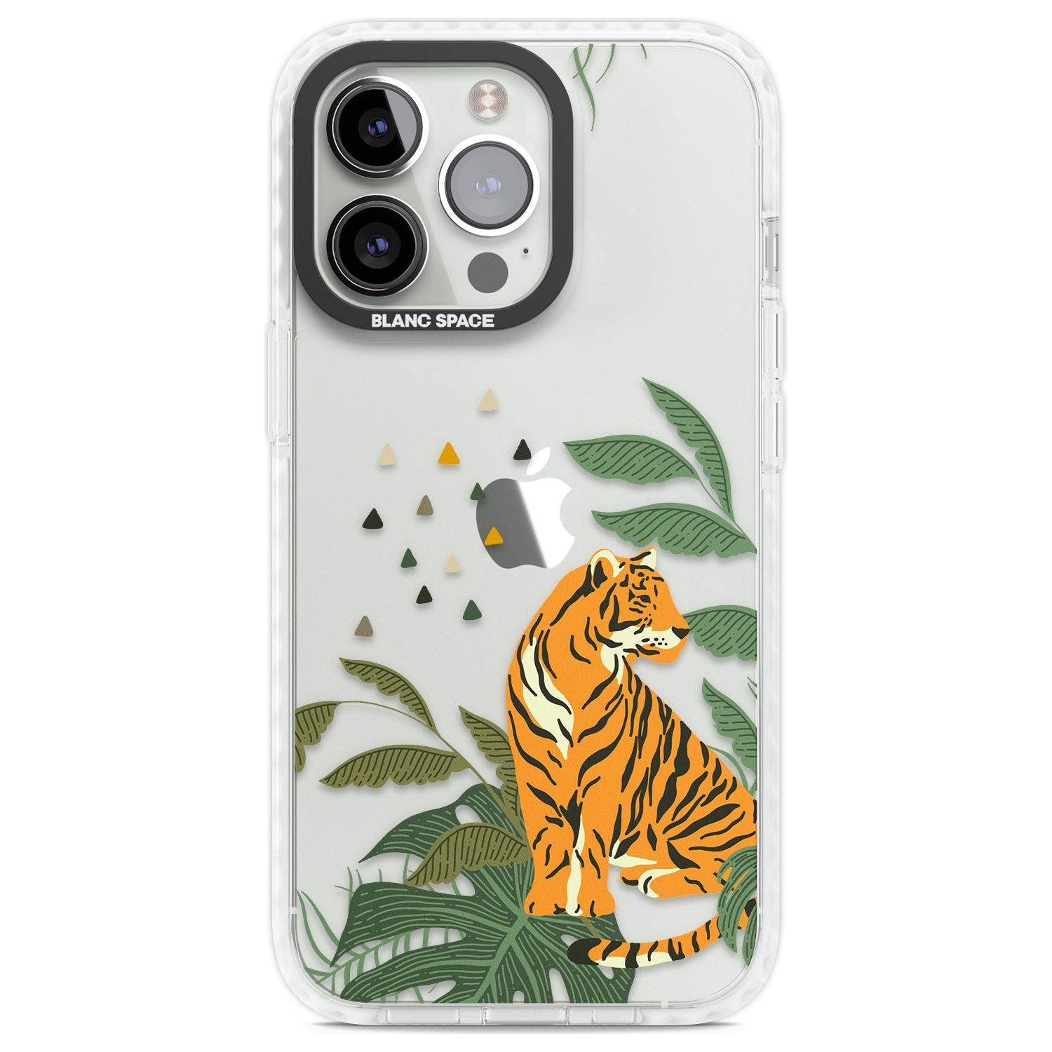 Large Tiger Clear Jungle Cat Pattern Phone Case iPhone 13 Pro / Impact Case,iPhone 14 Pro / Impact Case,iPhone 15 Pro Max / Impact Case,iPhone 15 Pro / Impact Case Blanc Space