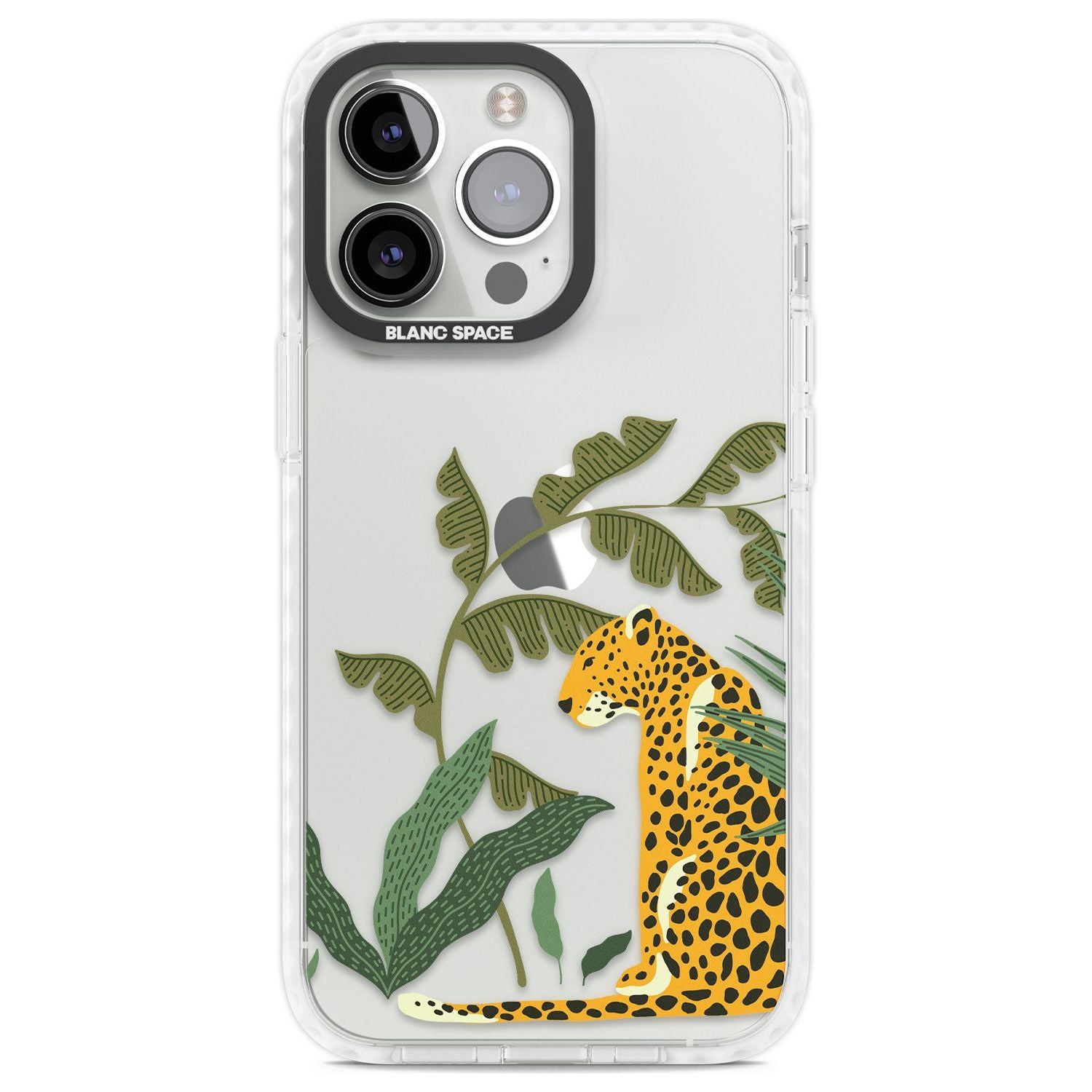 Large Jaguar Clear Jungle Cat Pattern Phone Case iPhone 13 Pro / Impact Case,iPhone 14 Pro / Impact Case,iPhone 15 Pro Max / Impact Case,iPhone 15 Pro / Impact Case Blanc Space