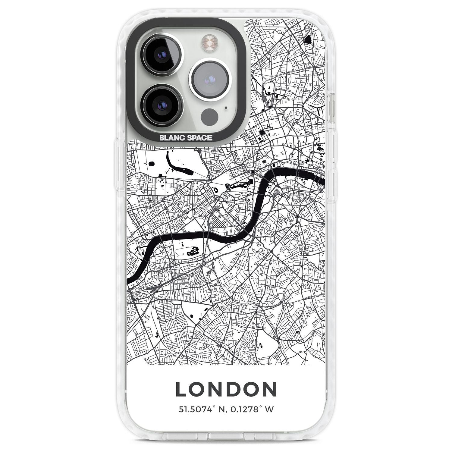 Map of London, England Phone Case iPhone 13 Pro / Impact Case,iPhone 14 Pro / Impact Case,iPhone 15 Pro Max / Impact Case,iPhone 15 Pro / Impact Case Blanc Space