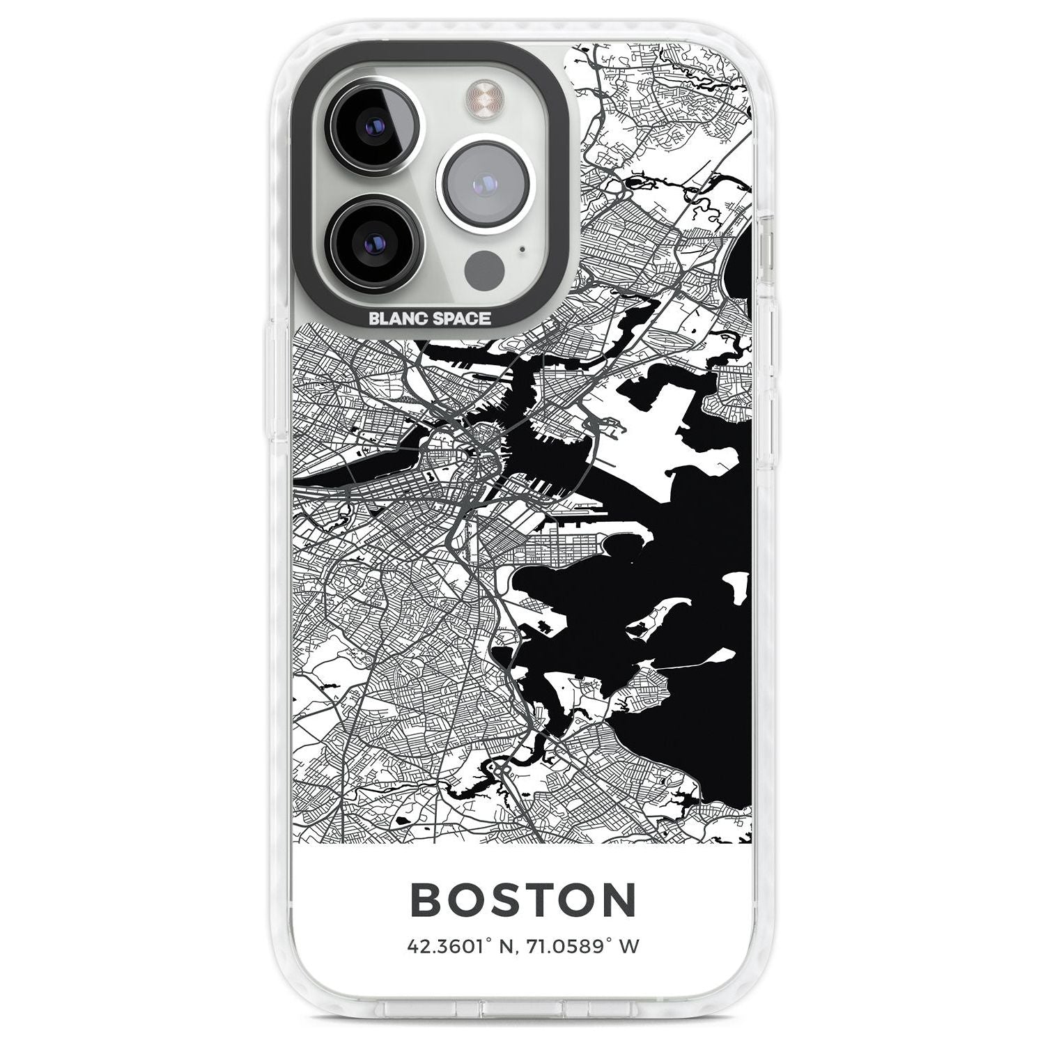 Map of Boston, Massachusetts Phone Case iPhone 13 Pro / Impact Case,iPhone 14 Pro / Impact Case,iPhone 15 Pro Max / Impact Case,iPhone 15 Pro / Impact Case Blanc Space