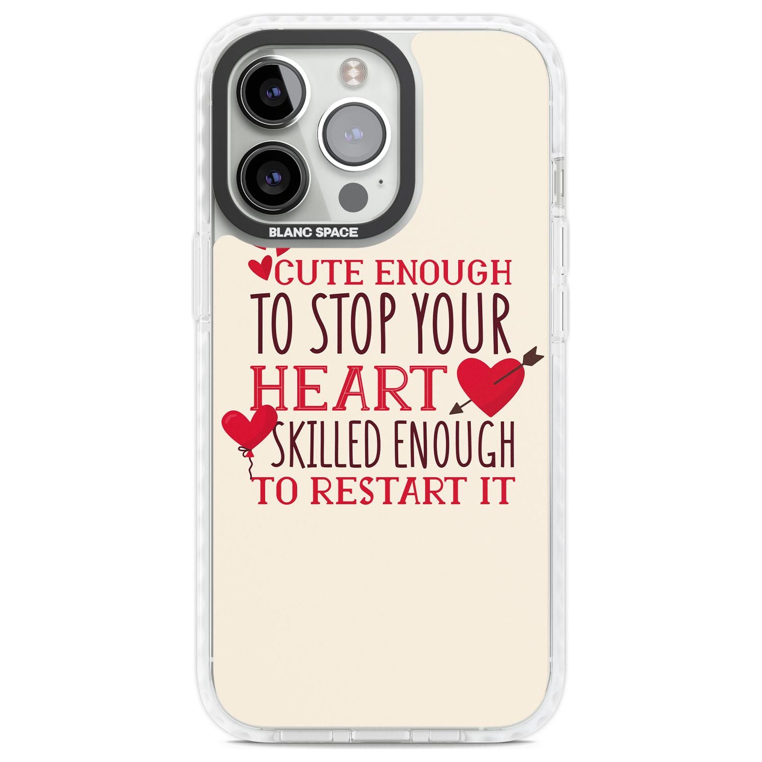 Medical Design Cute Enough to Stop Your Heart Phone Case iPhone 13 Pro / Impact Case,iPhone 14 Pro / Impact Case,iPhone 15 Pro Max / Impact Case,iPhone 15 Pro / Impact Case Blanc Space