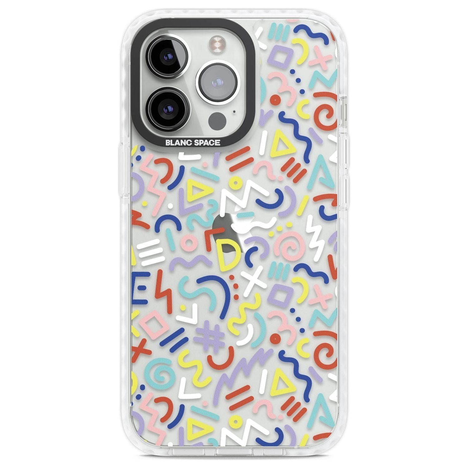 Colourful Mixed Shapes Retro Pattern Design Phone Case iPhone 13 Pro / Impact Case,iPhone 14 Pro / Impact Case,iPhone 15 Pro Max / Impact Case,iPhone 15 Pro / Impact Case Blanc Space