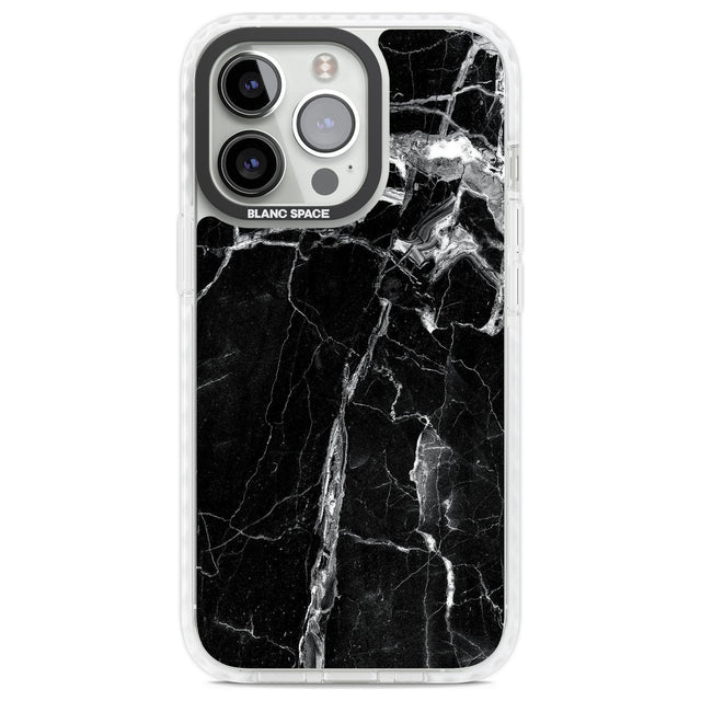 Black Onyx Marble Texture Phone Case iPhone 13 Pro / Impact Case,iPhone 14 Pro / Impact Case,iPhone 15 Pro Max / Impact Case,iPhone 15 Pro / Impact Case Blanc Space