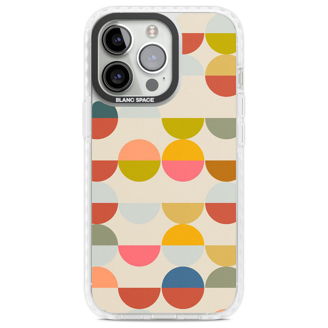 Abstract Retro Shapes: Colourful Circles Phone Case iPhone 13 Pro / Impact Case,iPhone 14 Pro / Impact Case,iPhone 15 Pro Max / Impact Case,iPhone 15 Pro / Impact Case Blanc Space