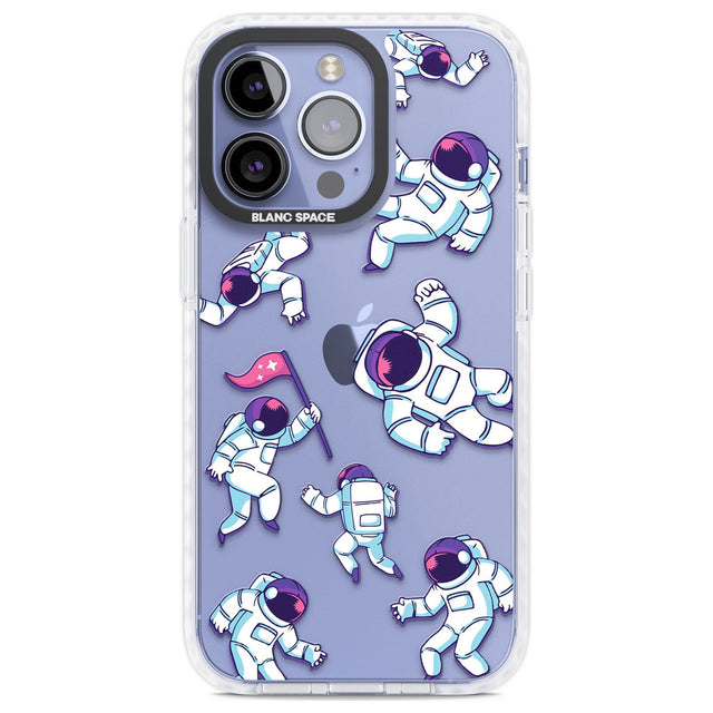Astronaut Pattern Phone Case iPhone 13 Pro / Impact Case,iPhone 14 Pro / Impact Case,iPhone 15 Pro / Impact Case,iPhone 15 Pro Max / Impact Case Blanc Space