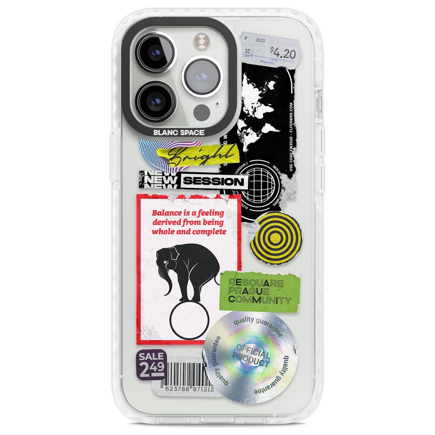 Peeled Sticker Mix Phone Case iPhone 13 Pro / Impact Case,iPhone 14 Pro / Impact Case,iPhone 15 Pro Max / Impact Case,iPhone 15 Pro / Impact Case Blanc Space