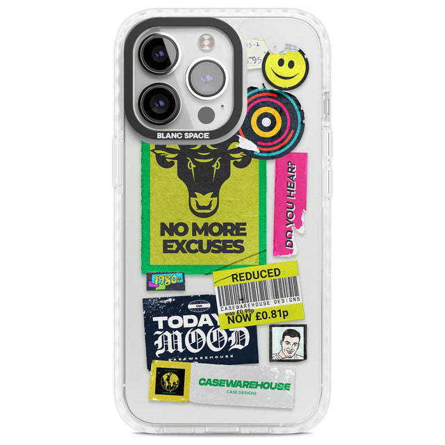 No More Excuses Sticker Mix Phone Case iPhone 13 Pro / Impact Case,iPhone 14 Pro / Impact Case,iPhone 15 Pro Max / Impact Case,iPhone 15 Pro / Impact Case Blanc Space
