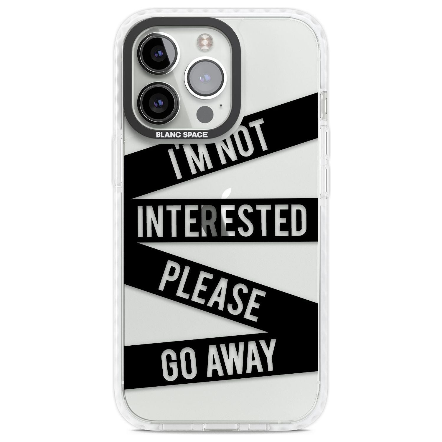 Black Stripes I'm Not Interested Phone Case iPhone 13 Pro / Impact Case,iPhone 14 Pro / Impact Case,iPhone 15 Pro Max / Impact Case,iPhone 15 Pro / Impact Case Blanc Space