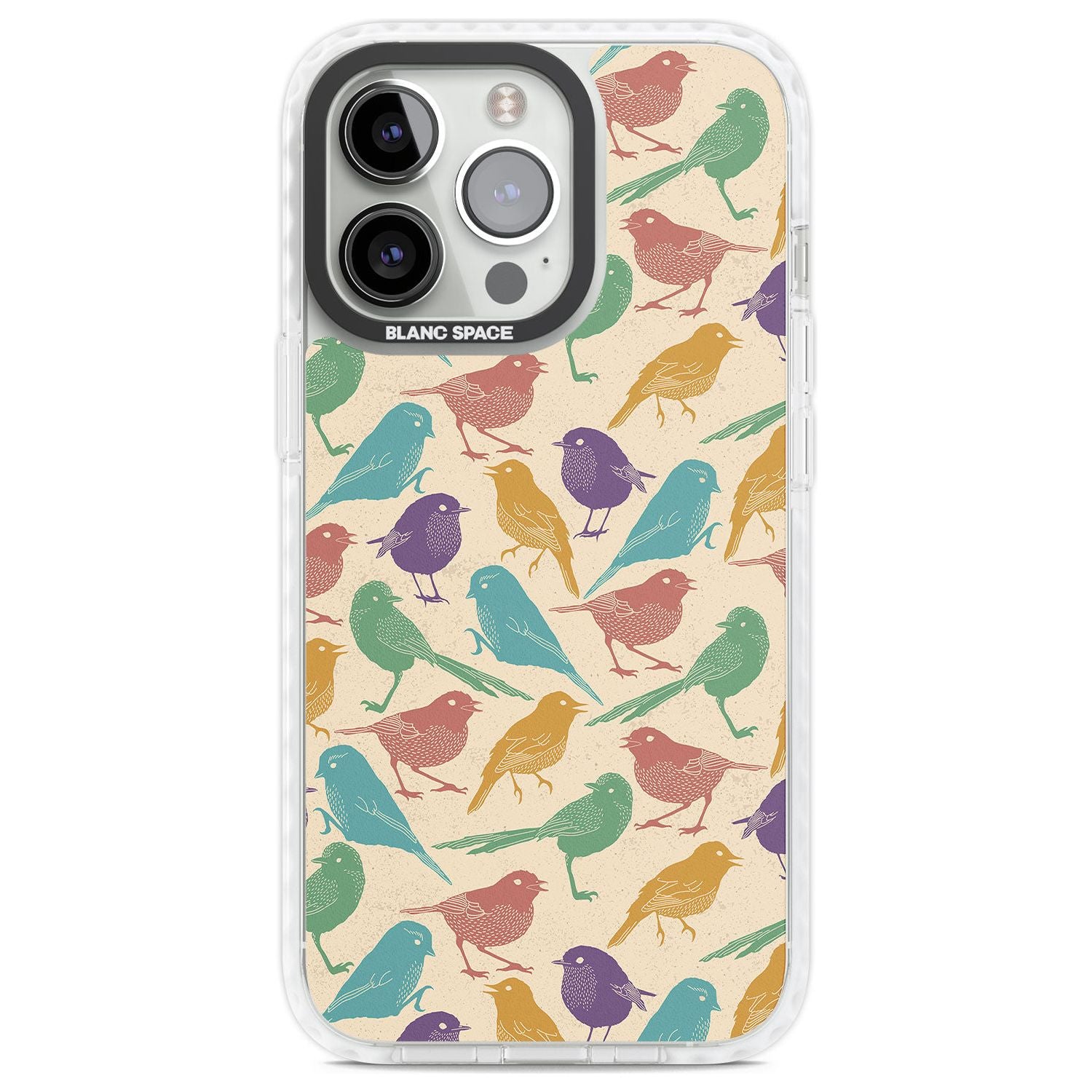 Colourful Feathered Friends Bird Phone Case iPhone 13 Pro / Impact Case,iPhone 14 Pro / Impact Case,iPhone 15 Pro Max / Impact Case,iPhone 15 Pro / Impact Case Blanc Space