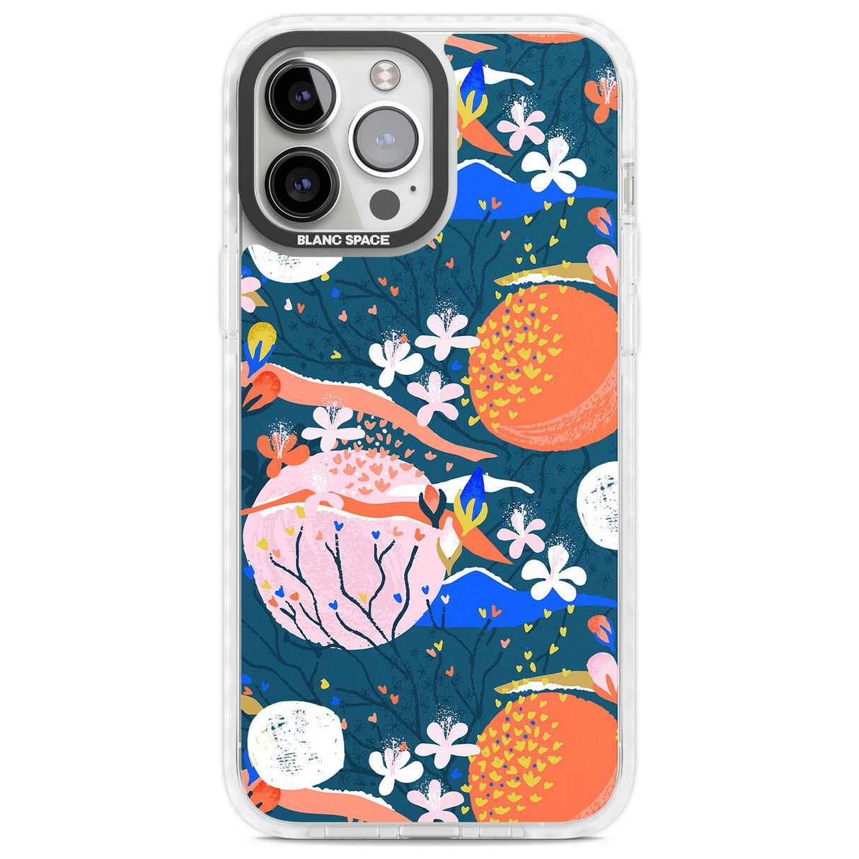 Bright Circles Abstract Phone Case iPhone 13 Pro Max / Impact Case,iPhone 14 Pro Max / Impact Case Blanc Space