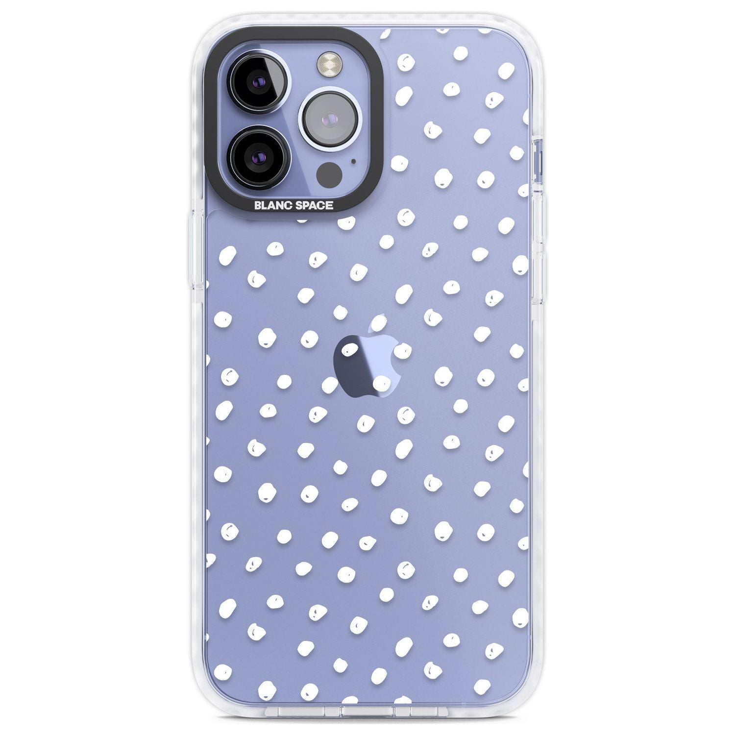 Messy White Dot Pattern Phone Case iPhone 13 Pro Max / Impact Case,iPhone 14 Pro Max / Impact Case Blanc Space